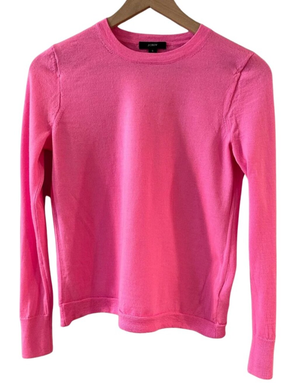 J. Crew Margot Merino Wool Hot Pink Crewneck Sweater